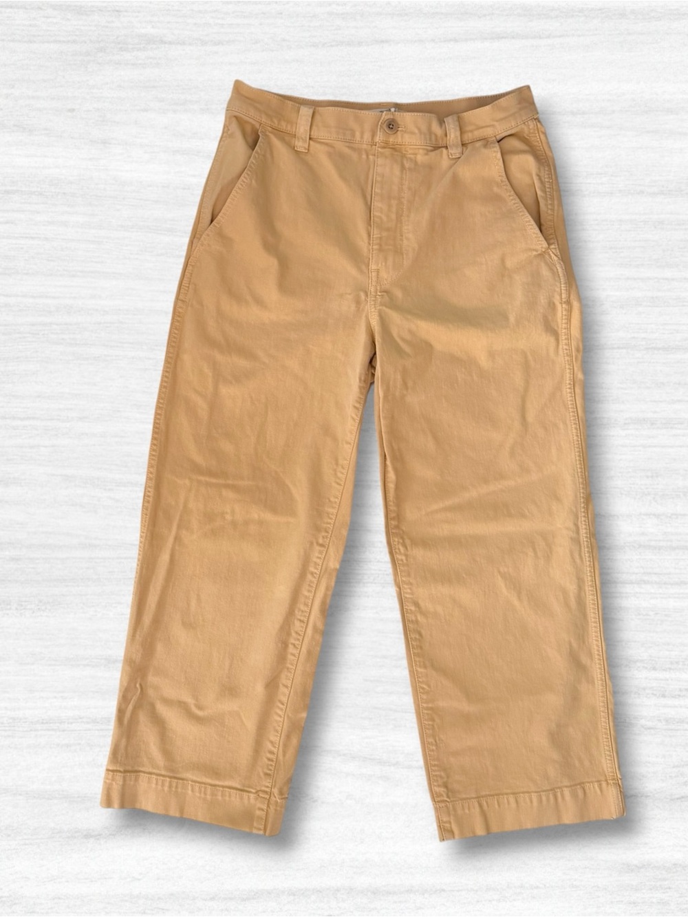 Madewell Harlow Wide Leg Crop Pants Camel Tan High Rise Cotton Stretch 29
